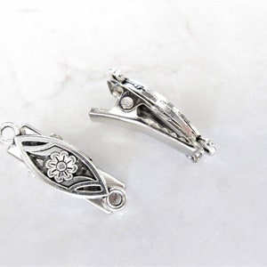 Set of 2 extra tiny small silver metal alligator hair clip for fine thin hair