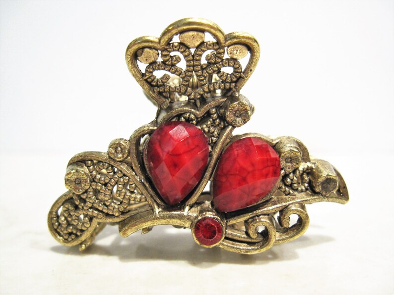 Jeweled antique bronze hair claw clip Etsy