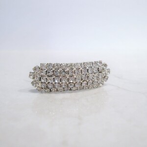 Small Oval Silver Crystal Hair Pin Clip Barrettes for Fine - Etsy