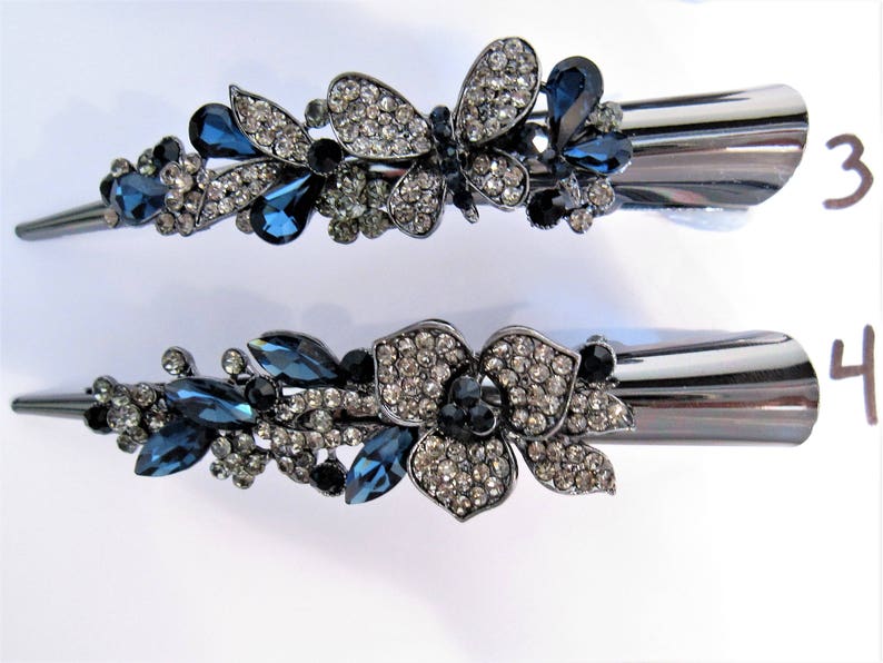 Alligator Blue Flower and Butterfly Hair Claw Clips With Etsy