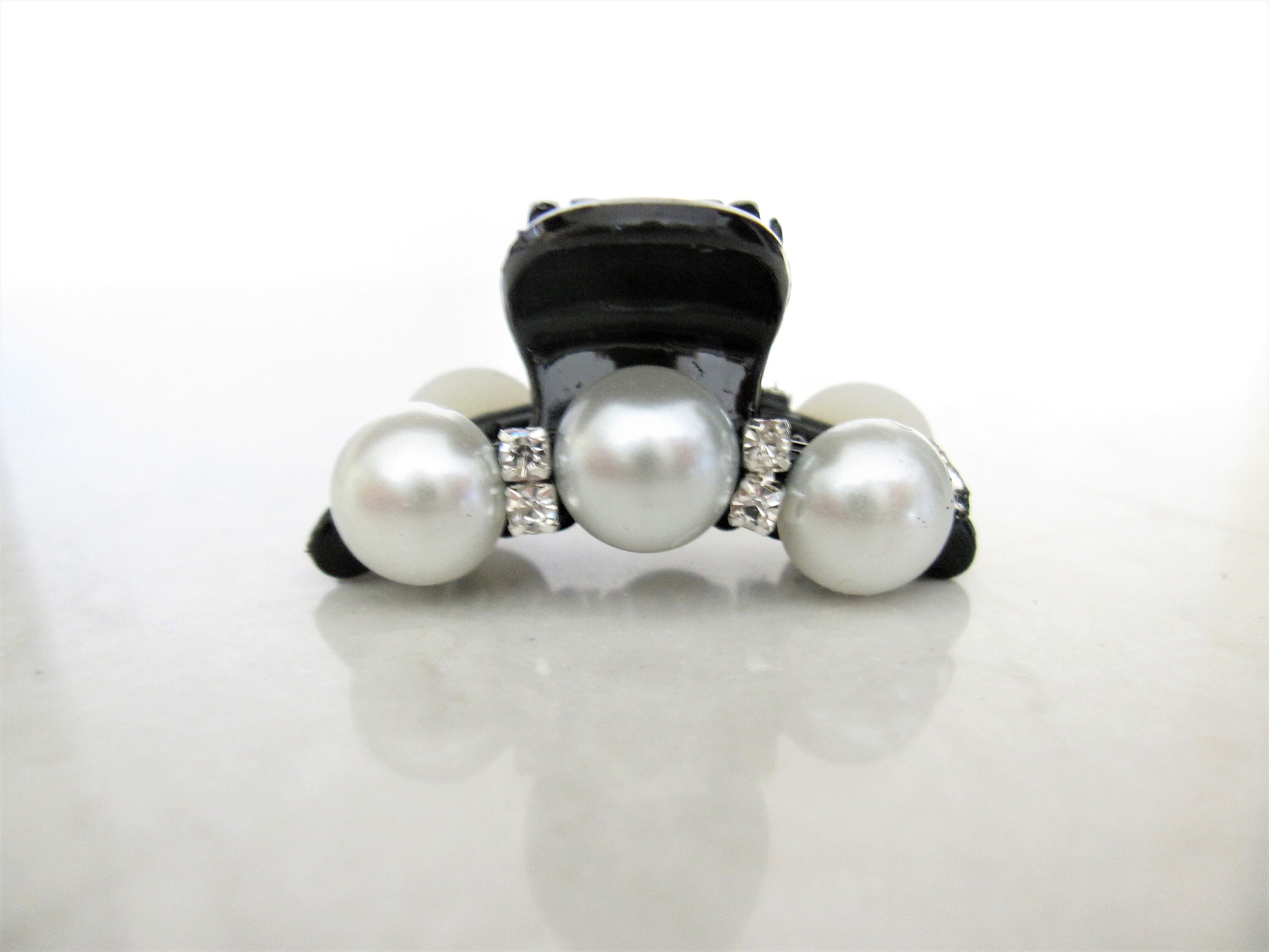 Small mini black hair claw clip for fine thin hair with Etsy