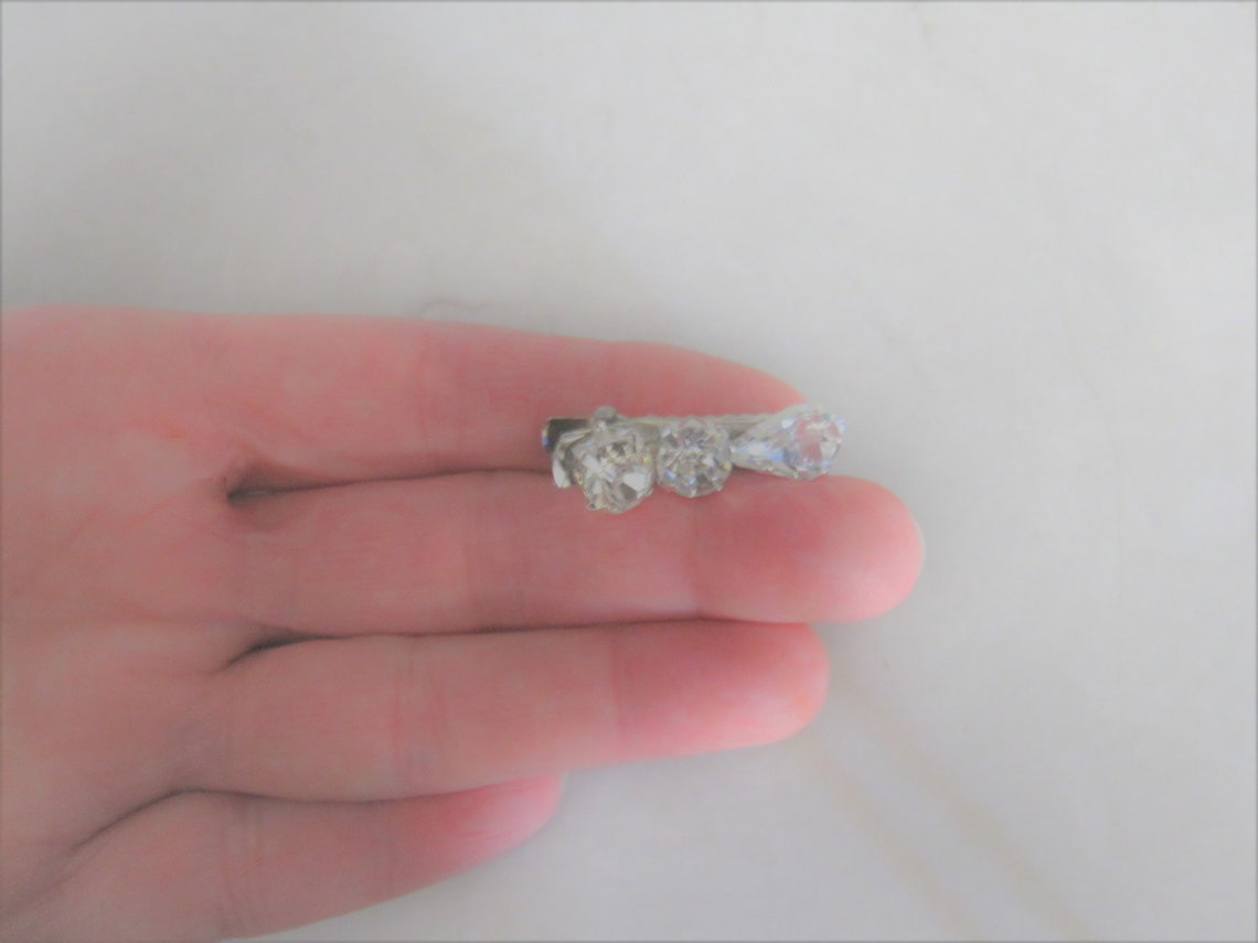 Small crystal alligator hair clip for fine thin hair Etsy