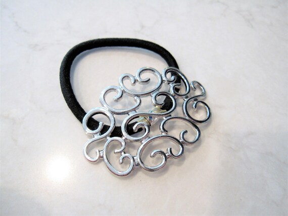 Celtic Silver Swirly Design Hair Tie Pony Tail Holder Etsy