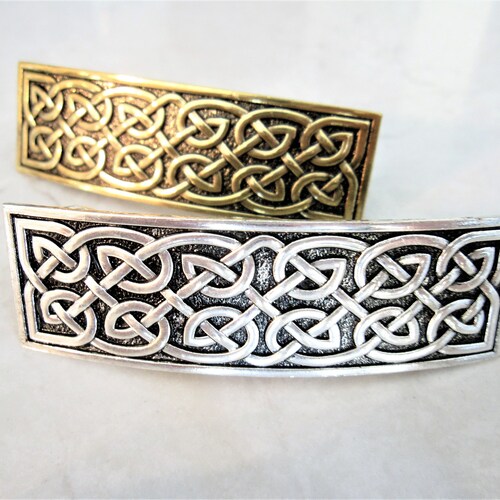 Silver Celtic Knot Metal Viking Filigree Hair Slide Stick Clip Etsy