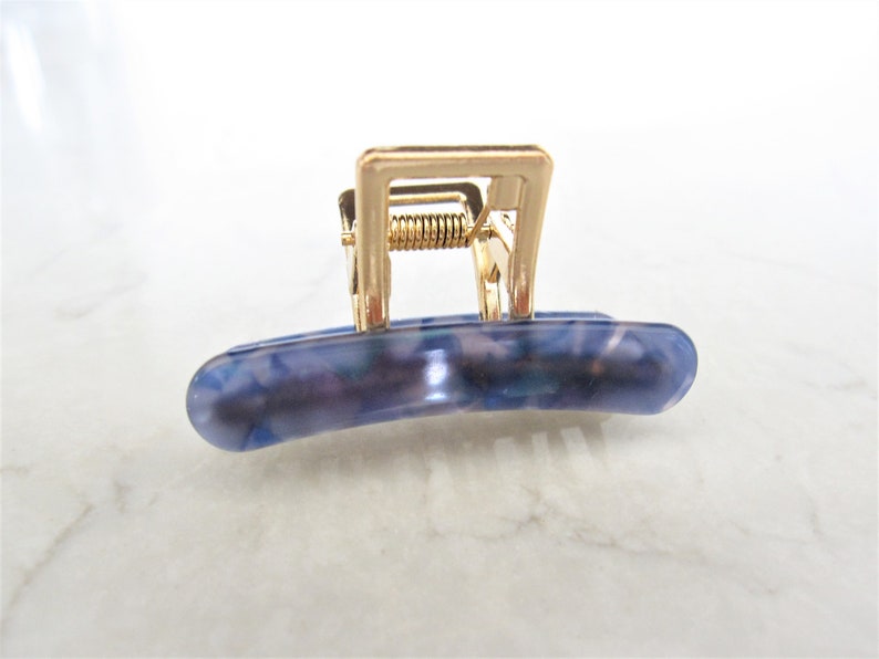 Small abalone sea shell effect metal hair claw clamp clip for fine thin hair