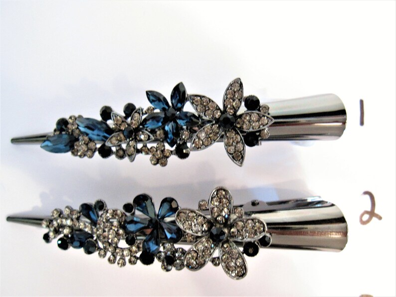 Alligator Blue Flower and Butterfly Hair Claw Clips With Etsy