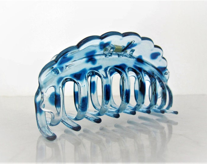 Large Blue Hair Claw Clip With Design Etsy