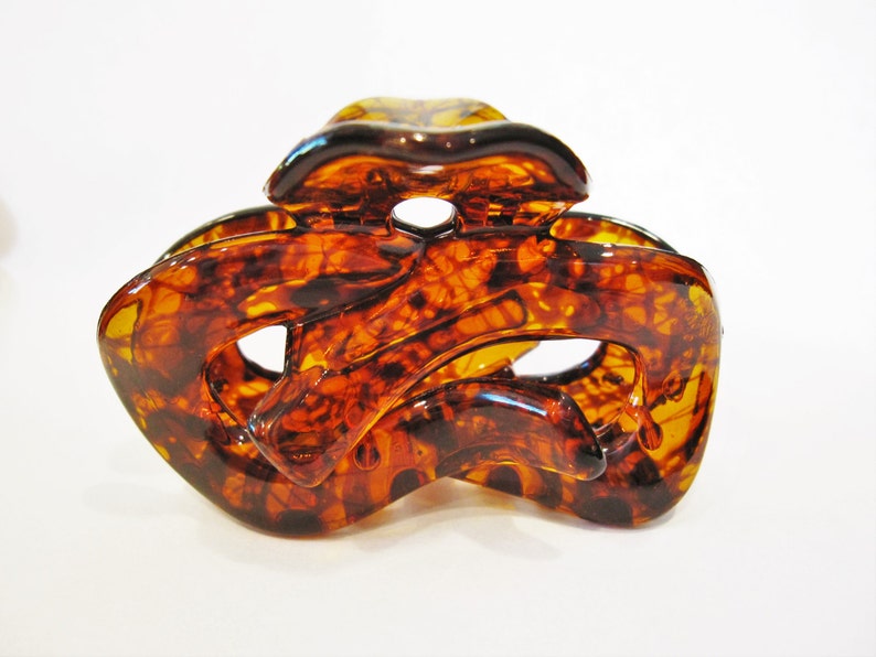 Art Deco Brown Hair Claw Clip For Fine Thin Hair Etsy