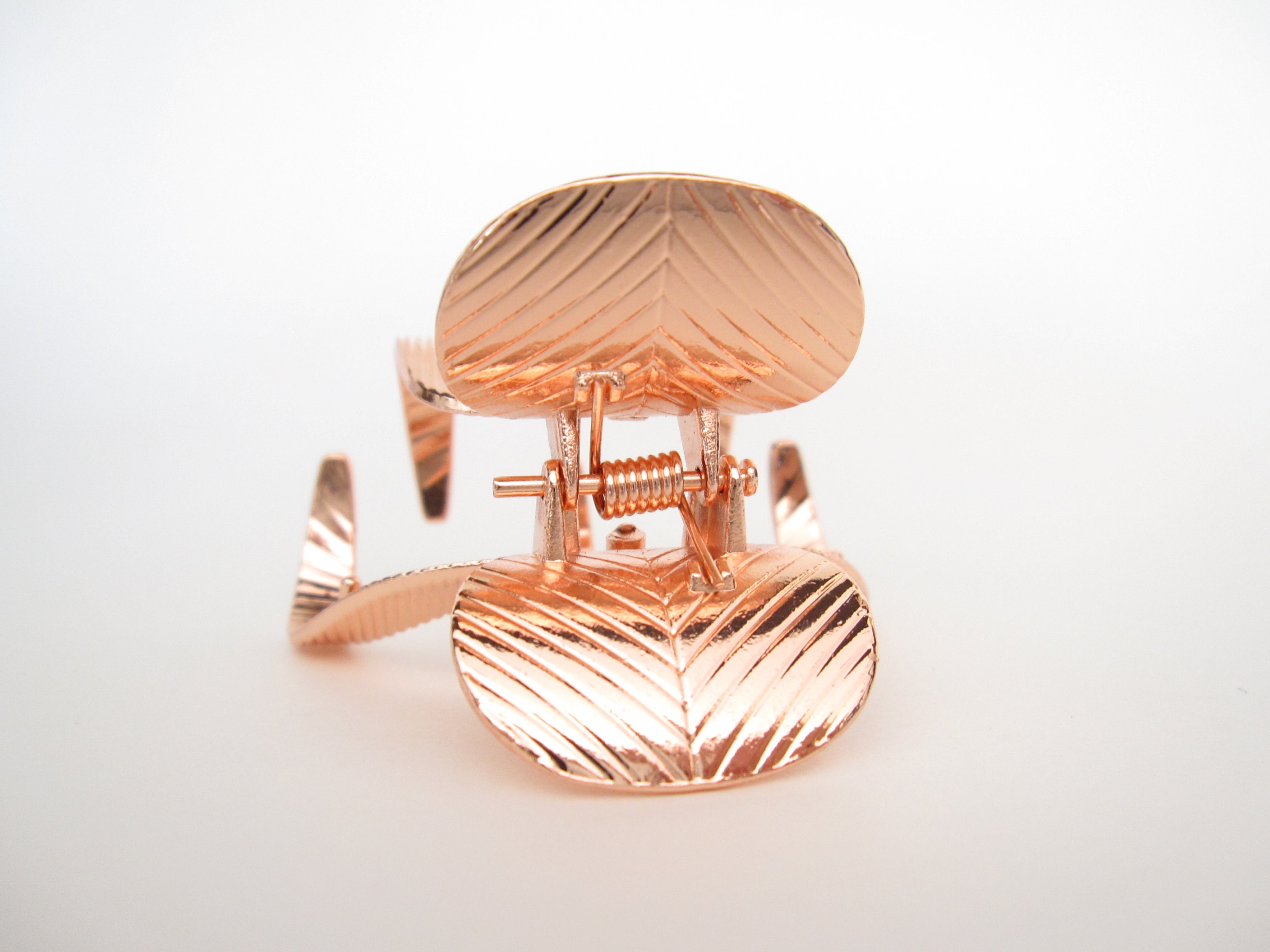 Medium Rose Gold Tone Textured Metal Hair Claw Clip Etsy