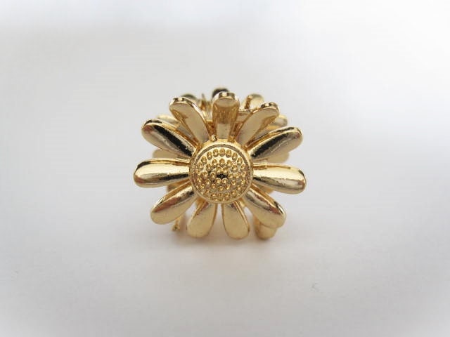 Small Gold Daisy Flower Metal Hair Claw Clip - Etsy