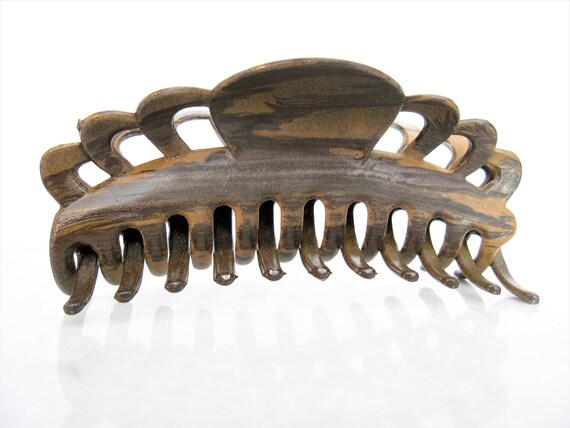 Faux Wooden Hair Claw Clip Barrette For Fine Thin Hair Etsy