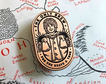 The Only Brew For the Brave And True Enamel Pin - Pint Lover Pin