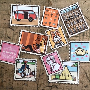 Wes Anderson Movie Sticker Set