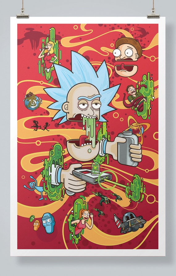 Rick and Morty Poster Fear And Loathing In Outer Space | Etsy
