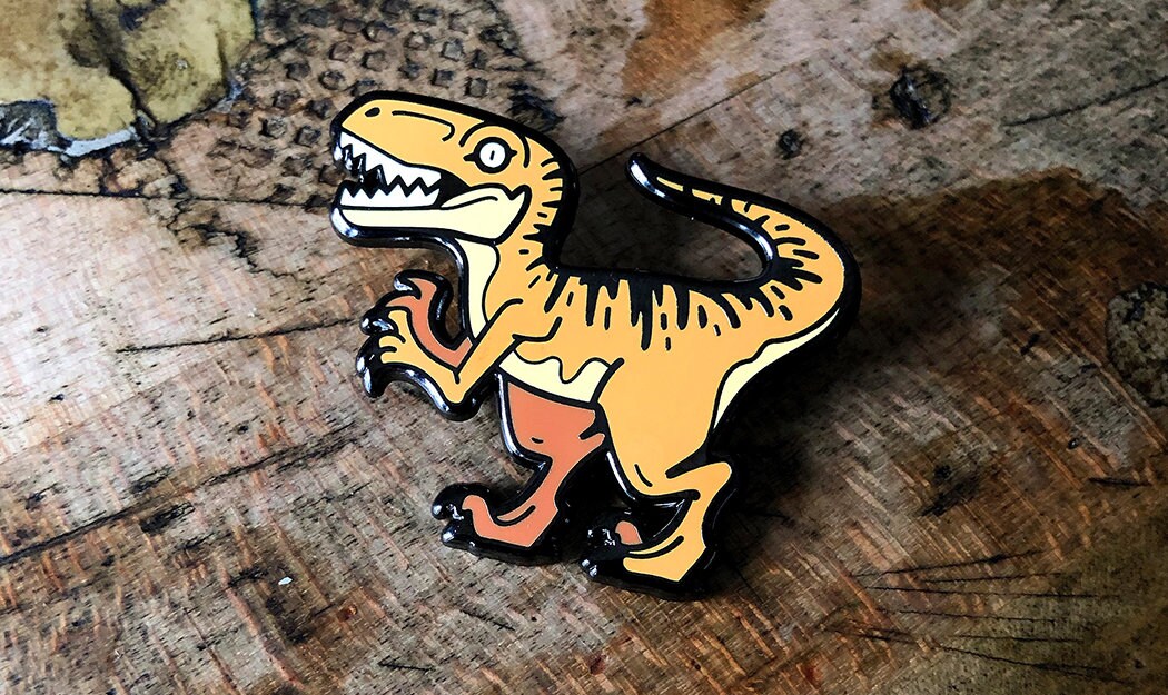 Velociraptor Enamel Pin