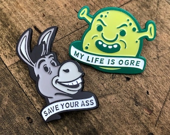 My Life Is Ogre - Save Your Ass - Shrek Enamel Pin Set