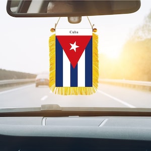Bandera del espejo retrovisor de Cuba
