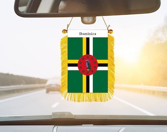 Dominica Rearview Mirror Flag