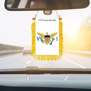 USVI Rearview Mirror Flag