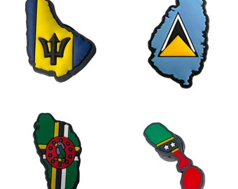 Caribbean Flag Map Shoe Charm