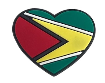 Guyana Flag Heart Shoe Charm