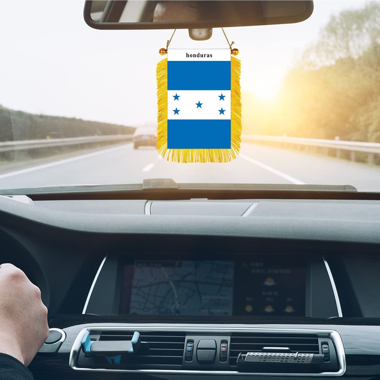 Specchietto Retrovisore Con Bandiere Guatemala E Porto Rico - Decorazione Per Auto Interna Specchietto Retrovisore Con Bandiere Guatemala E Porto Rico - Decorazione Per Auto Interna