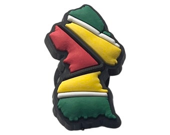 Guyana Flag Map Shoe Charm