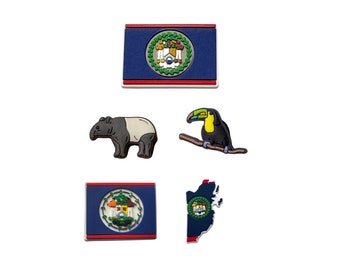 Belize Flag Shoe Charms