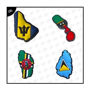 Caribbean Flag Map Shoe Charm