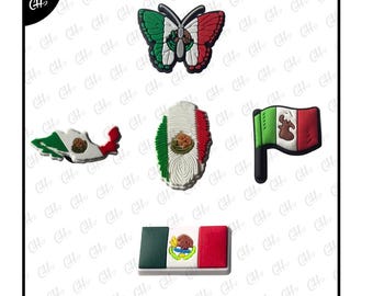 Mexico Flag Shoe Charms