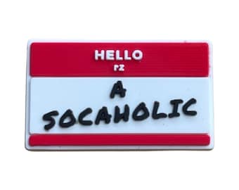 Hello I'z a Socaholic Name Tag Shoe Charm