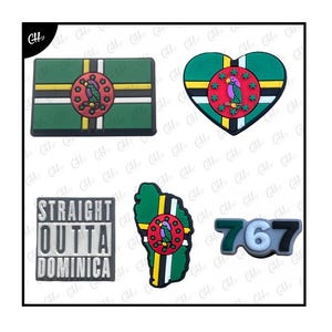Dominica Flag Shoe Charms