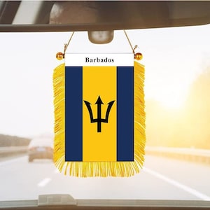 Barbados Rearview Mirror Flag