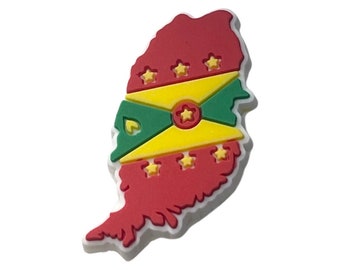 Grenada Flag Map Shoe Charm