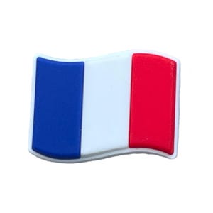 France Wavy Flag Shoe Charm