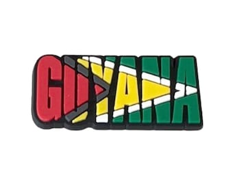 Guyana Flag Word Shoe Charm