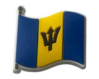 Barbados Wavy Flag Shoe Charm