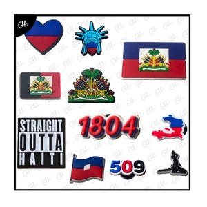 Haiti Flag Shoe Charms
