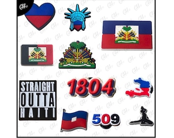 Haiti Flag Shoe Charms