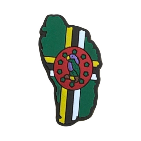 Dominica Flag Map Shoe Charm