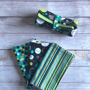 Gender Neutral Baby Set -Travel Changing Pad and Burp Cloths