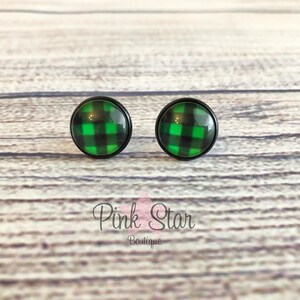 St.  Patrick’s Day Stud Earrings - Green and Black