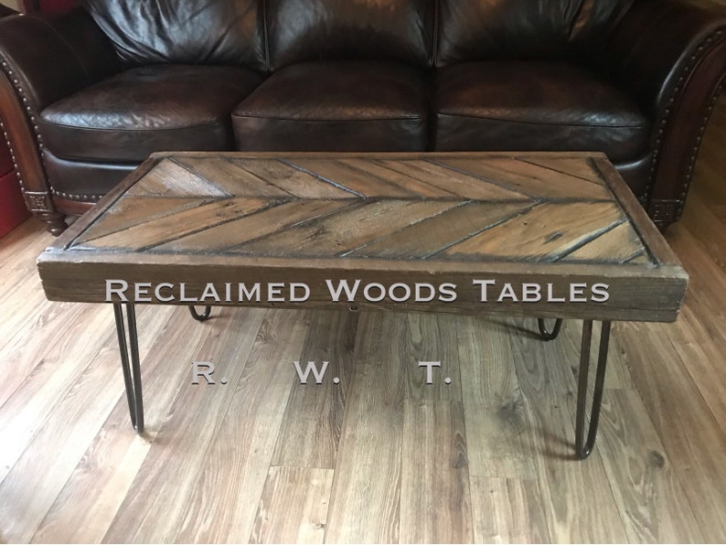 Herringbone Coffee Table Rectangle Solid Wood Metal - Reclaimed Wood Herringbone Coffee Table Herringbone Coffee Table Rectangle Solid Wood Metal - Reclaimed Wood Herringbone Coffee Table