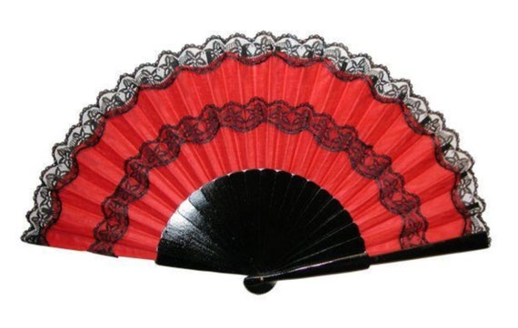 Black Lace Spanish Fan Flamenco Costume Accessory Black Lace Spanish Fan Flamenco Costume Accessory