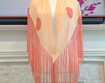 Fringed Mantoncillo – Triangle Piano Shawl, Spanish Flamenco Style