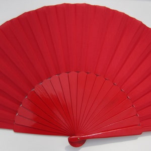 Large Flamenco Fan Pericon Abanico, Black, Red, White, other colors Spanish Dance Accessory from Sevilla, Wood, Fabric, Perfect for Flamenco