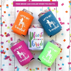 Let's Get Smashed | Fiesta Bachelorette Party | Bachelorette Party Can Cooler | Bachelorette Can Coolers | Fiesta Favors | Fiesta Can Cooler