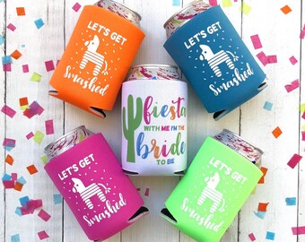 Let's Get Smashed | Fiesta Bachelorette Party | Bachelorette Party Can Cooler | Bachelorette Can Coolers | Fiesta Favors | Fiesta Can Cooler