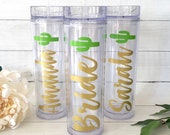 Personalized Cactus Tumbler Fiesta Bachelorette Party Lets Fiesta Scottsdale Before The Veil Bachelorette Party Tumblers