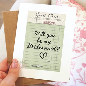 Trendy Bridesmaid Proposal Card, Guest Check Will You Be My Bridesmaid Maid of Honor Bridesmaid Gift Bridesmaid Proposal Bridesmaid Gift Box
